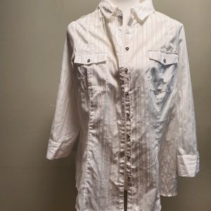 White House Black Market Button Up Top